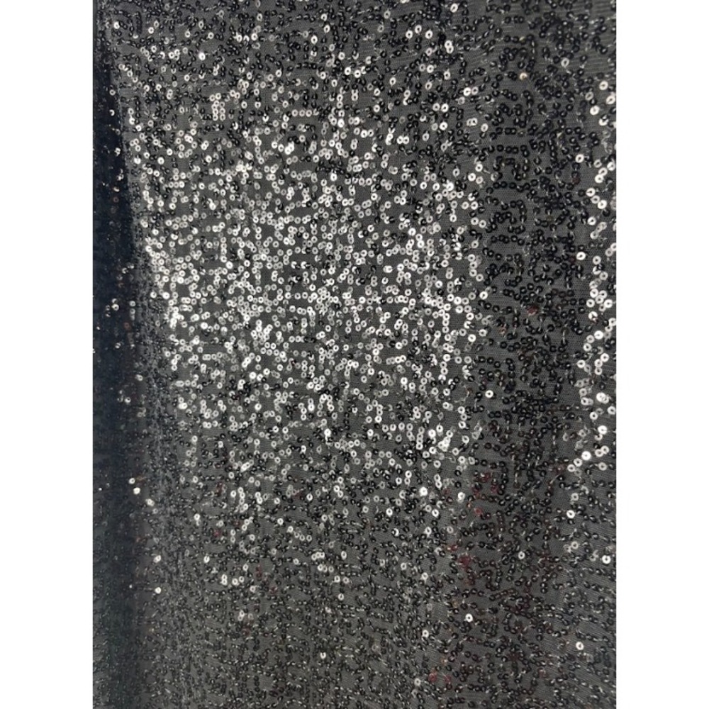 Nicole Miller Sequin Cocktail Dress Women's 12 Black V Neck‎ Glam Evening Party - Picture 7 of 11